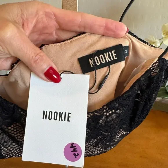 Nookie Heaven Bandeau Crop Top Black NWT M or L $190 - Picture 8 of 9